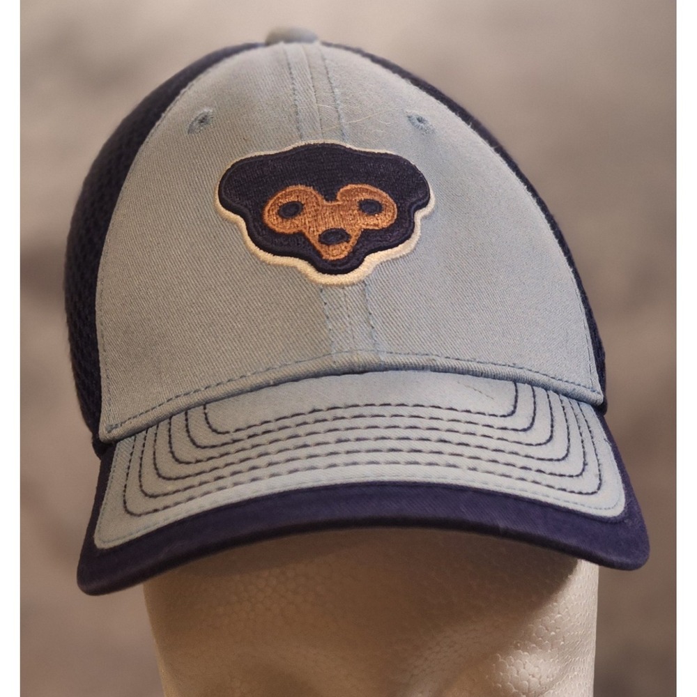 Chicago Cubs Hat Child Blue New Era Stretch Fit Cooperstown Throwback 1969 Logo